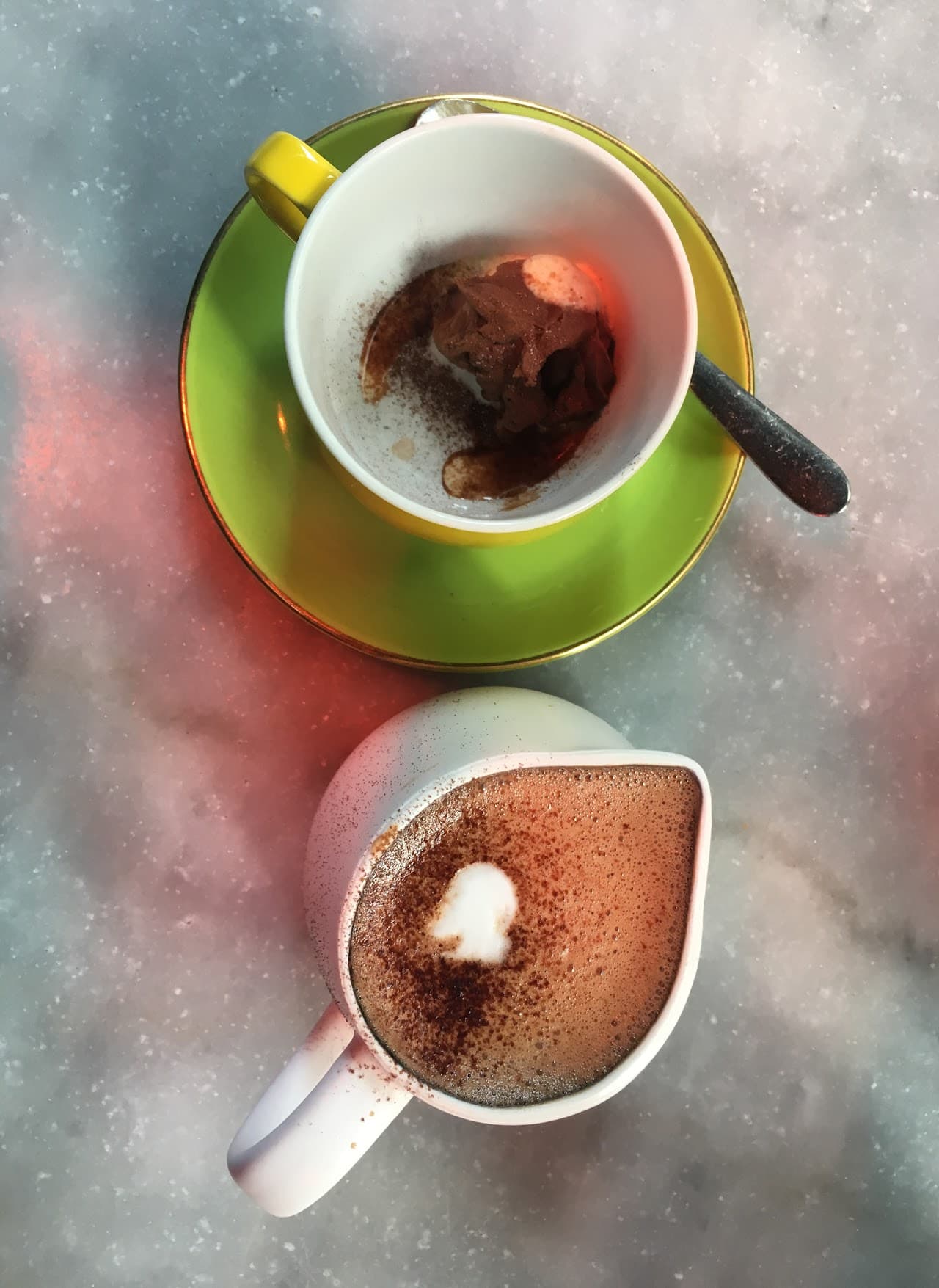 A cozy hot chocolate in a cafe in Melbourne