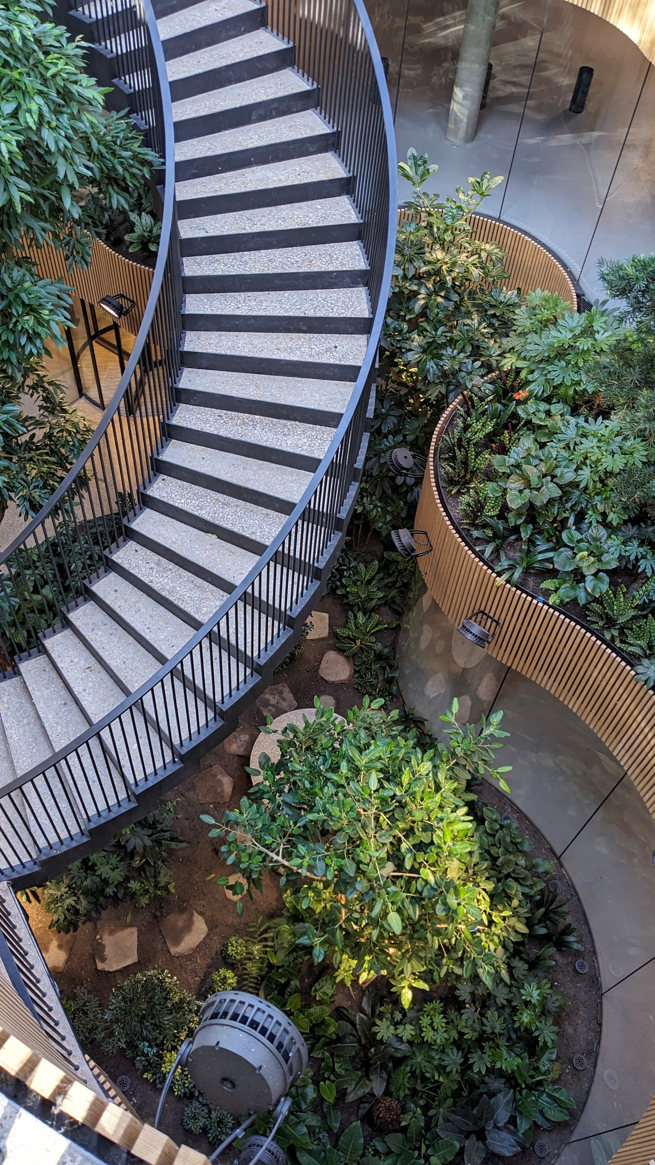 Copenhagen's Opera House restaurant internal staircase garden